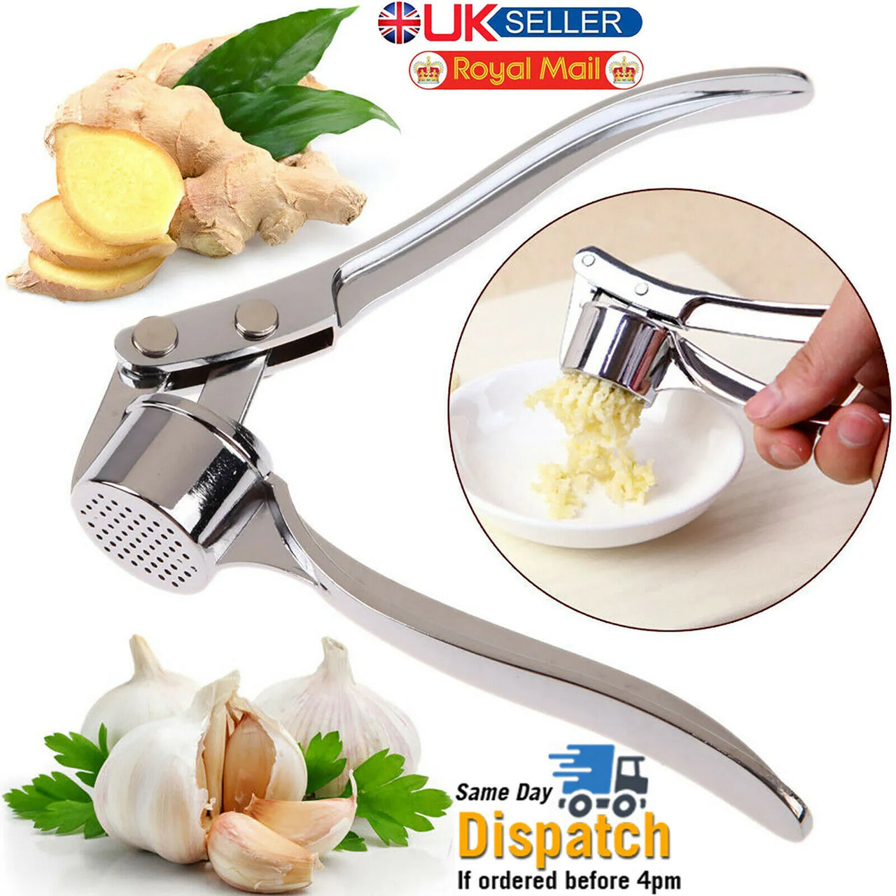 Garlic Press Ginger Presser Grinder Crusher Mincer Squeezer Kitchen Tool Cutter