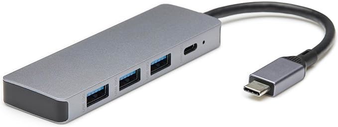 USB 3.2/3.1 Gen 2 Hub Dock, 10 Gbps, USB-C to 1 x USB-C/3 x USB-A, Works with Windows/Mac, Silver, Black