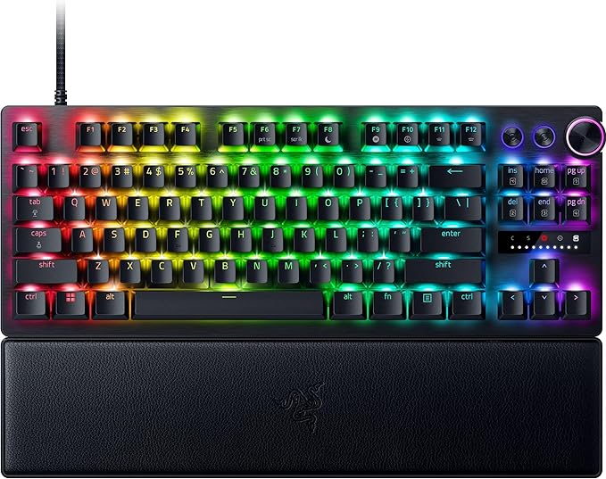 Razer Huntsman V3 Pro Tenkeyless- Tenkeyless Analog Optical Esports Keyboard (Rapid Trigger, Analog Optical Switches Gen-2, Quick Onboard Adjustments, Multi-function Digital Dial) US-Layout | Black