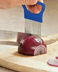 Thumbnail for Stainless Steel Onion Slicer Vegetable Holder Cutter Kitchen Tools Gadgets New