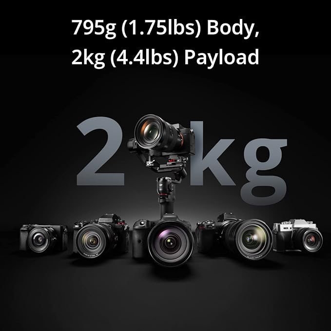 DJI RS 3 Mini, 3-Axis Mirrorless Gimbal Lightweight Stabilizer for Canon/Sony/Panasonic/Nikon/Fujifilm, 2 kg (4.4 lbs)Tested Payload, Bluetooth Sutter Control, Native Vertical Shooting