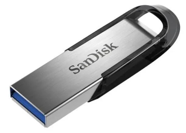 SanDisk 126905 Ultra Flair 32 GB USB 3.0 Flash Drive, Upto 150MB/s read - silver/Black