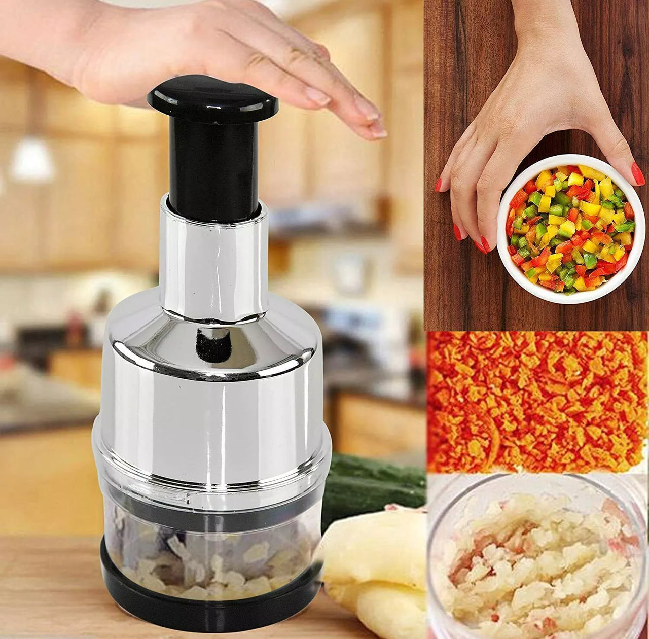 Kitchen Slap Chop Garlic Onion Vegetable Slicer Chopper Cutter Food Peeler Dicer