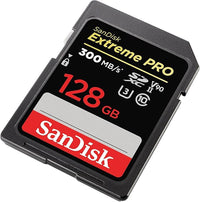 Thumbnail for SanDisk 128GB Extreme PRO SDXC card, SD Card, V90 Memory Card, 8K, 4K and Full HD Video, up to 300 MB/s, Shock, Temperature, Water and X-Ray Proof, UHS-II, Class 10, U3,