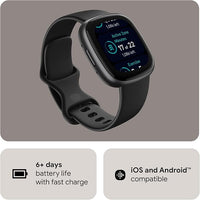 Thumbnail for Fitbit Versa 4 Fitness Smartwatch with built-in GPS and up to 6 days battery life - compatible with Android and iOS.