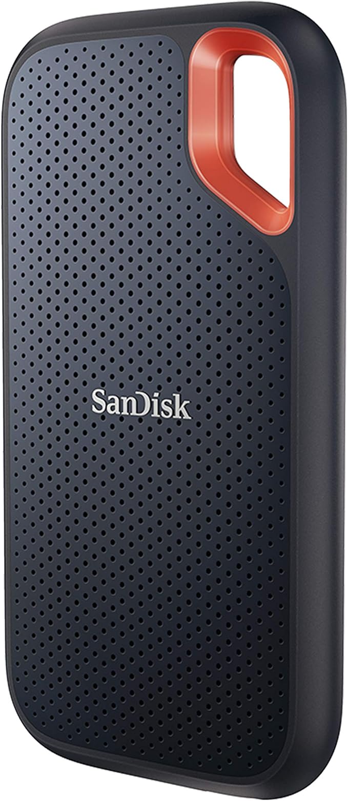 Sandisk 2TB Extreme Portable SSD external drive, up to 1050 MB/s, read, 1,000MB/s write, external SSD, USB-C, solid state drive, IP65 rated for dust and water resistance