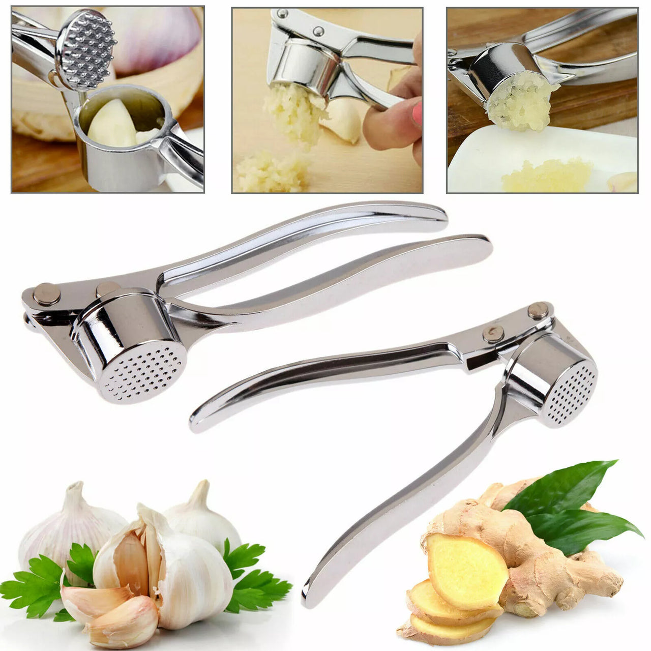 Garlic Press Ginger Presser Grinder Crusher Mincer Squeezer Kitchen Tool Cutter