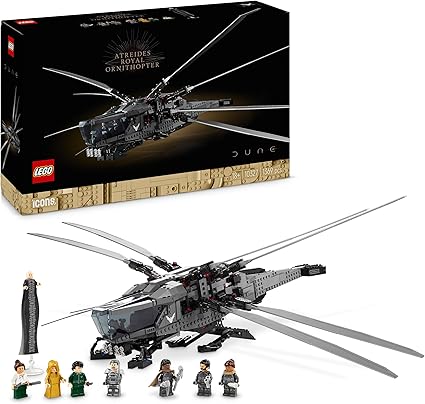 LEGO 10327 Icons Dune Atreides Royal Ornithopter, Model Kit for Adults to Build, Movie-Themed Aviation Gifts for Men, Women, Him, Her, Vehicle Set with 8 Minifigures Inc. Chani & Baron Harkonnen