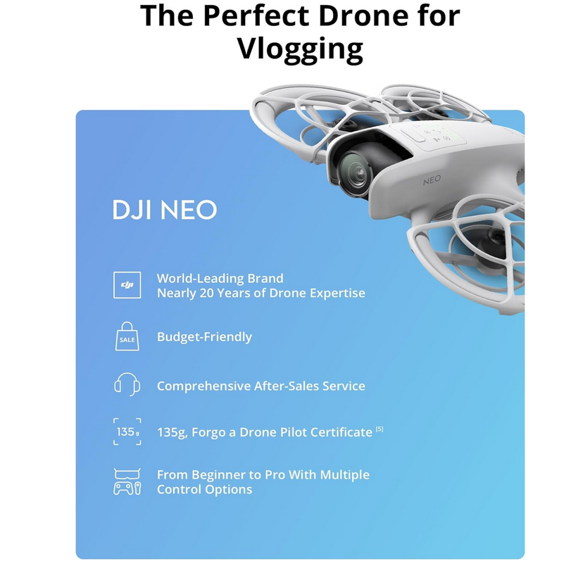 DJI Neo, Mini Drone with 4K UHD Camera for Adults (Controller-Free)