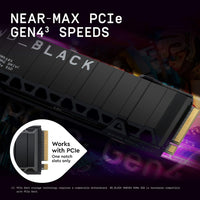 Thumbnail for WD BLACK SN850P 2TB PS5 SSD, Officially licensed for Playstation PS5 consoles, PS5 expansion card, Speeds up to 7300 MB/s, M.2 2280 PCIe NVMe, Exclusive Heatsink Design, Internal gaming SSD, Black